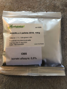 Amarillo Pellets 2018, 100gr BrewMaster Scandinavia